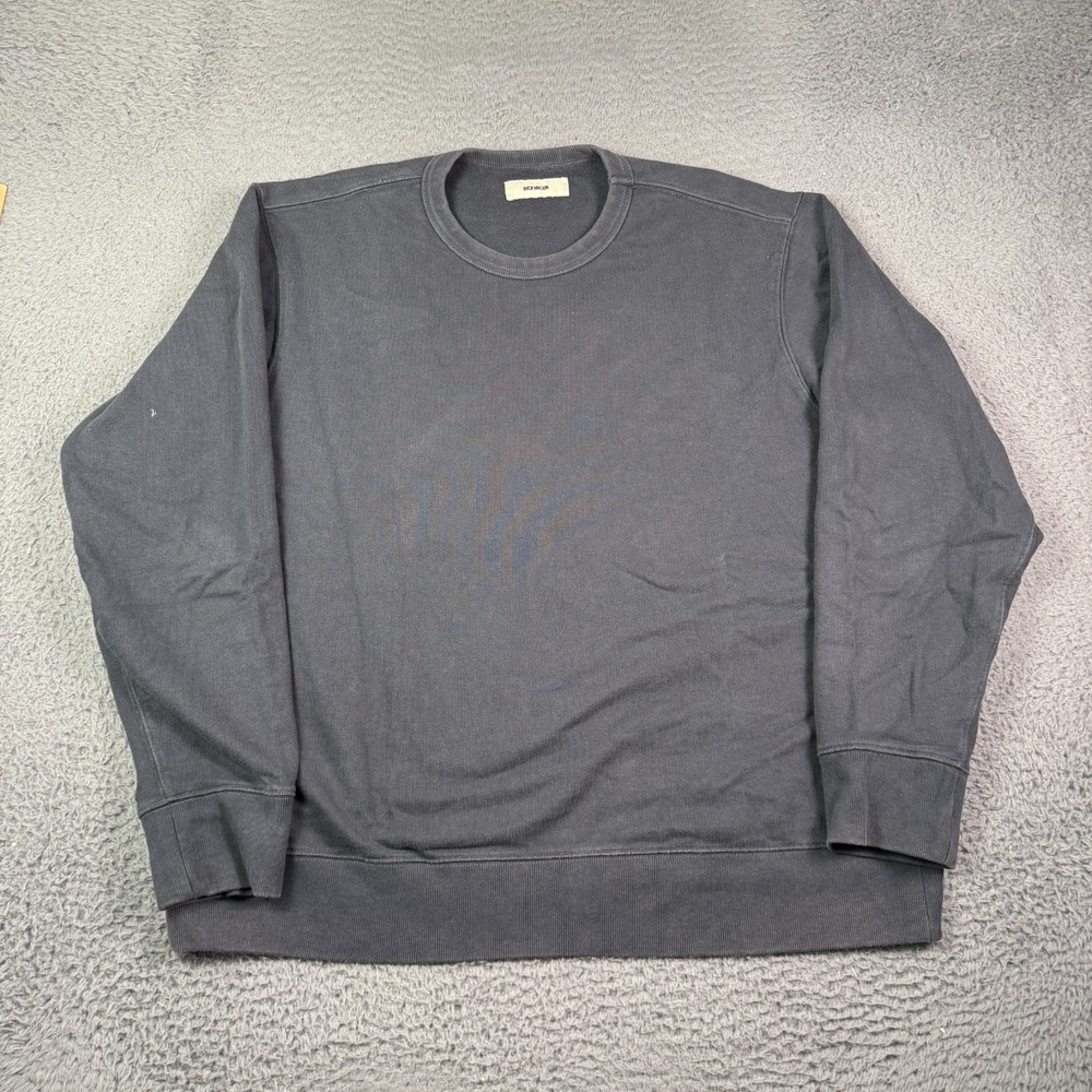 Buck Mason Crewneck Sweatshirt Mens 2XL Charcoal Gray Long Sleeve French Terry